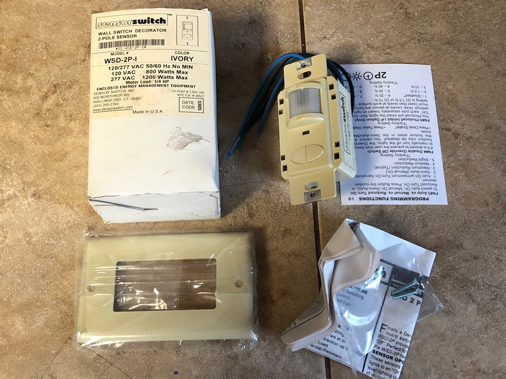 New Sensor Switch WSD 2P IV Wall Switch Decorator Sensor Ivory WSD-2P-I