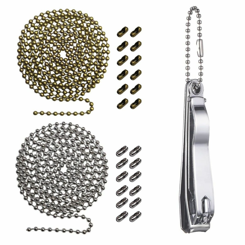 10Ft Ceiling Fan Pull Chain Beaded Extension Set Keychain Light Connectors Decor