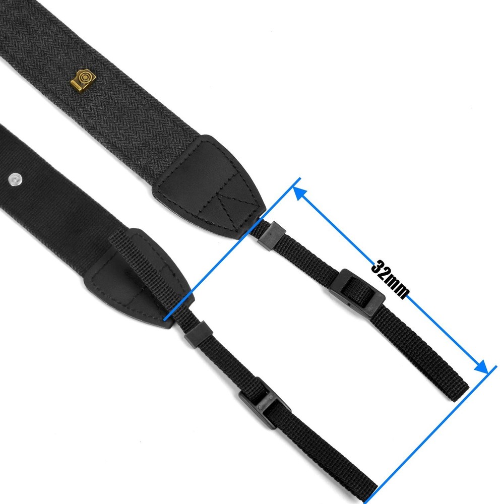 WANBY Camera Strap Black Canvas Neck Shoulder with Quick Black,