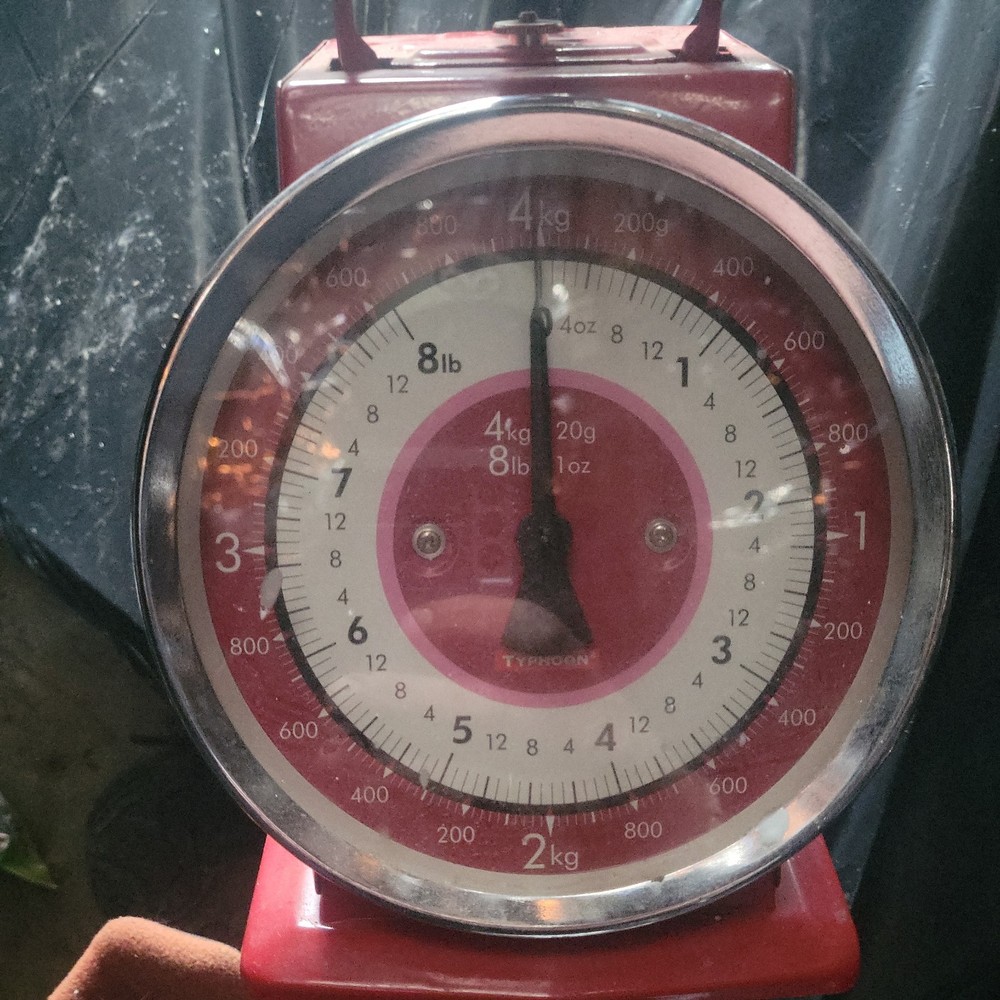 Vintage Typhoon Red Steel Kitchen Scale
