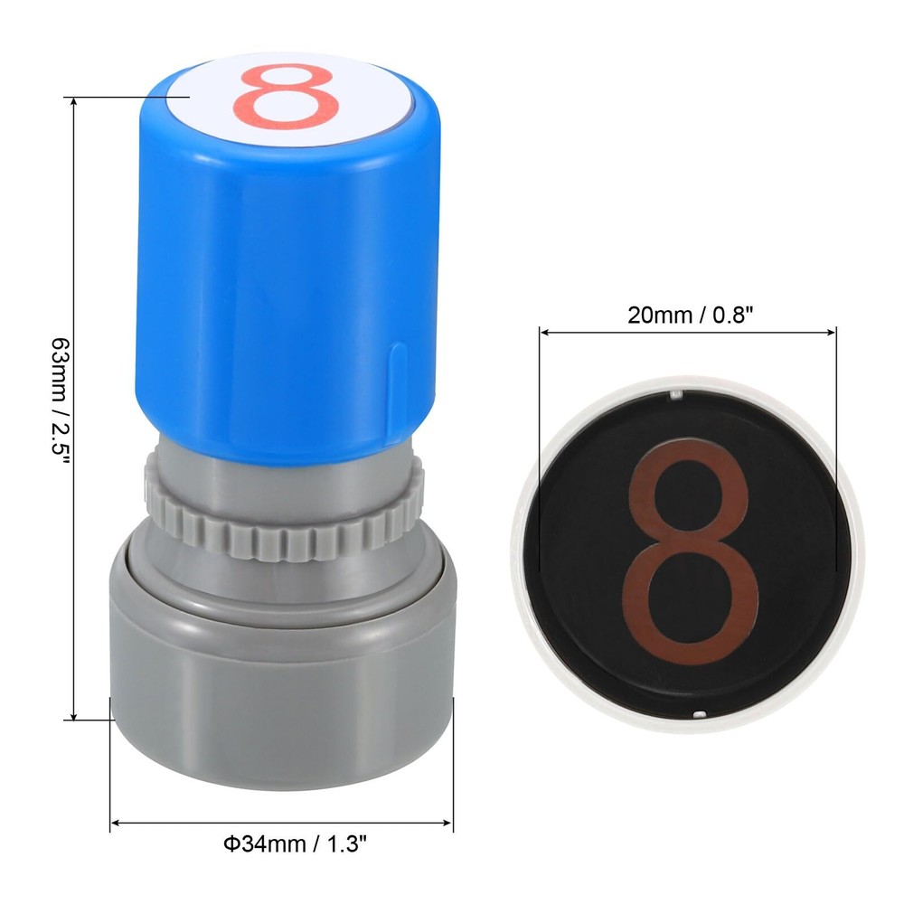 Self Inking Number Stamps - Numeral 8 Teacher Initial Ink for Class Notebook ...