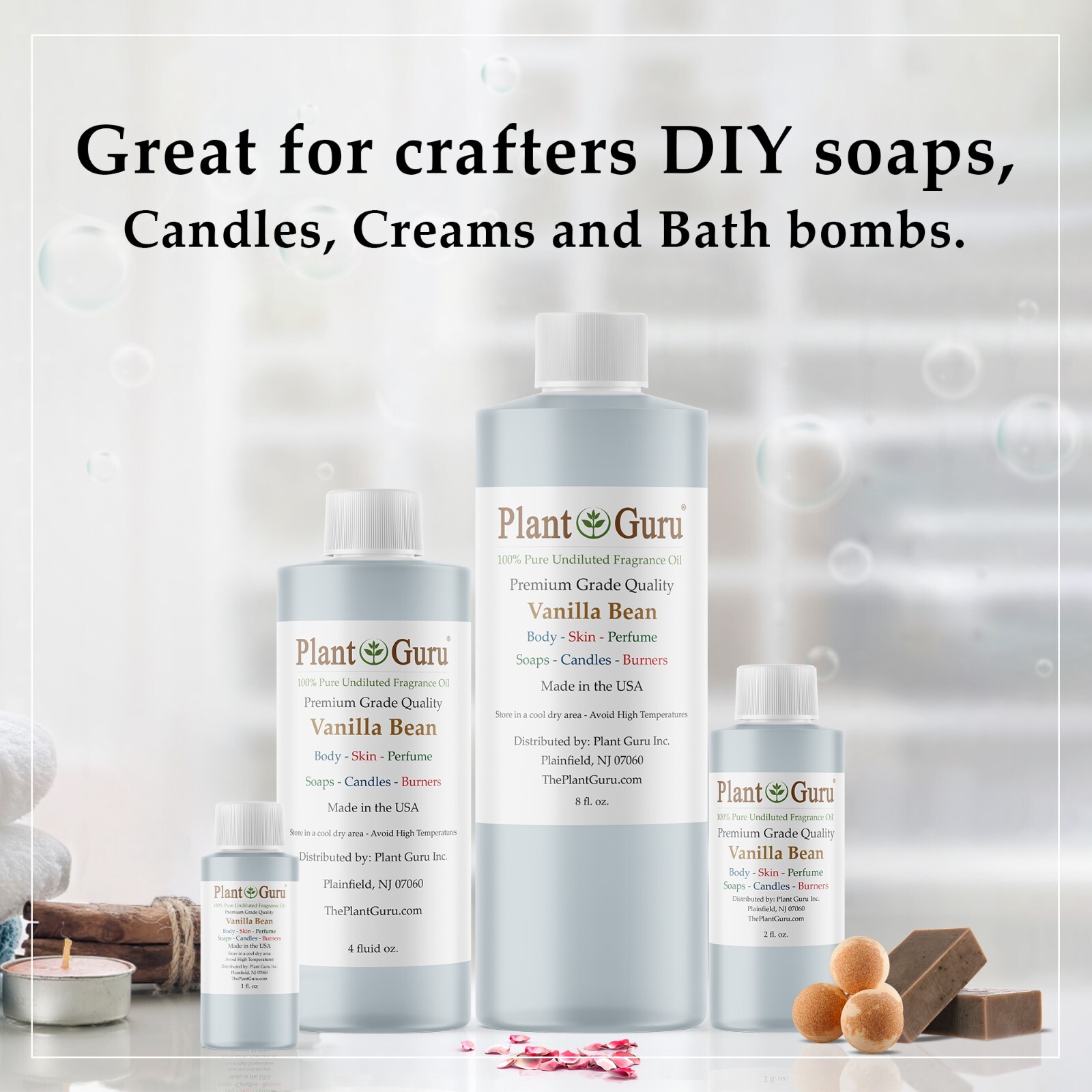 Vanilla Bean Fragrance Oil For Candle, Soap Making, Diffuser and Burners