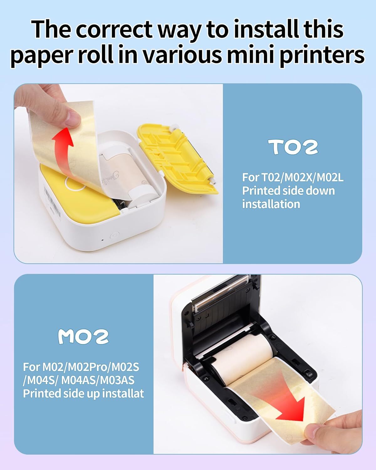 3-Roll Self-adhesive Sticker Thermal Paper for Phomemo T02 M02 M02S M02PRO M04AS