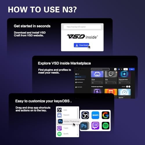 Customizable Stream Controller Deck - 12 Macro Keys for OBS, Twitch, YouTube - P