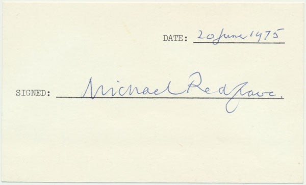 Michael REDGRAVE / Signature Signed