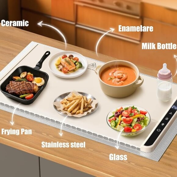 Electric Foldable Food Warming Mat 26x15 – Timer & Temp Control -New Open Box