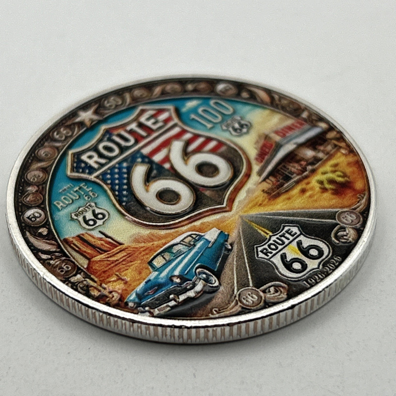 US ROUTE 66 💥 100 Year Anniversary Commemorative Token Coin 40mm