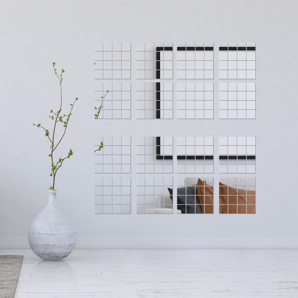 Jetec Mini Size Acrylic Square Mirror Adhesive Small Square Mirror Tiles for ...