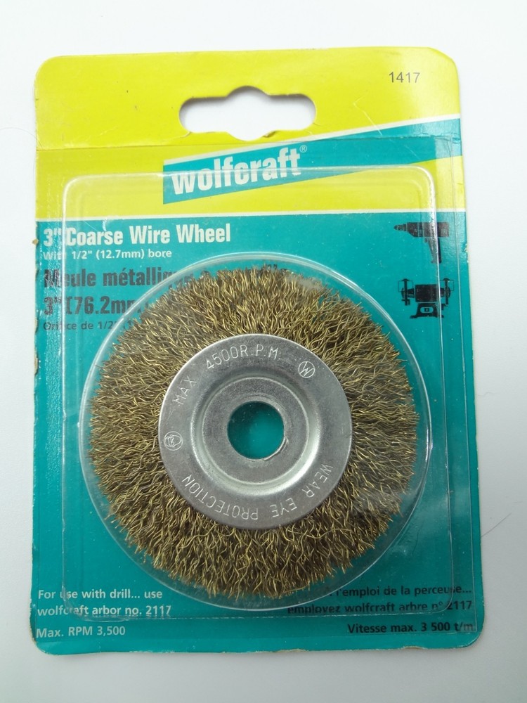Wolfcraft 1417 3" Coarse Wire Wheel