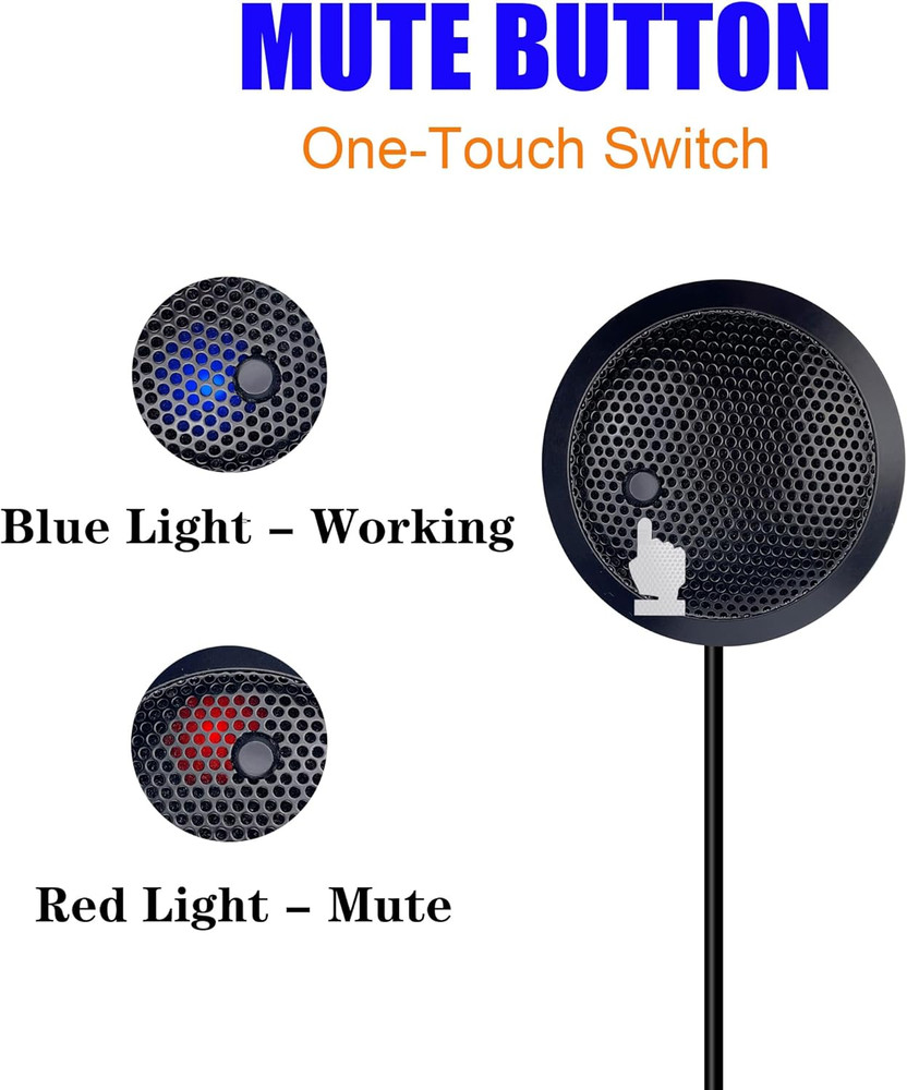 Conference USB Microphone, USB Microphone for Computer, 360° Omnidirectional Con