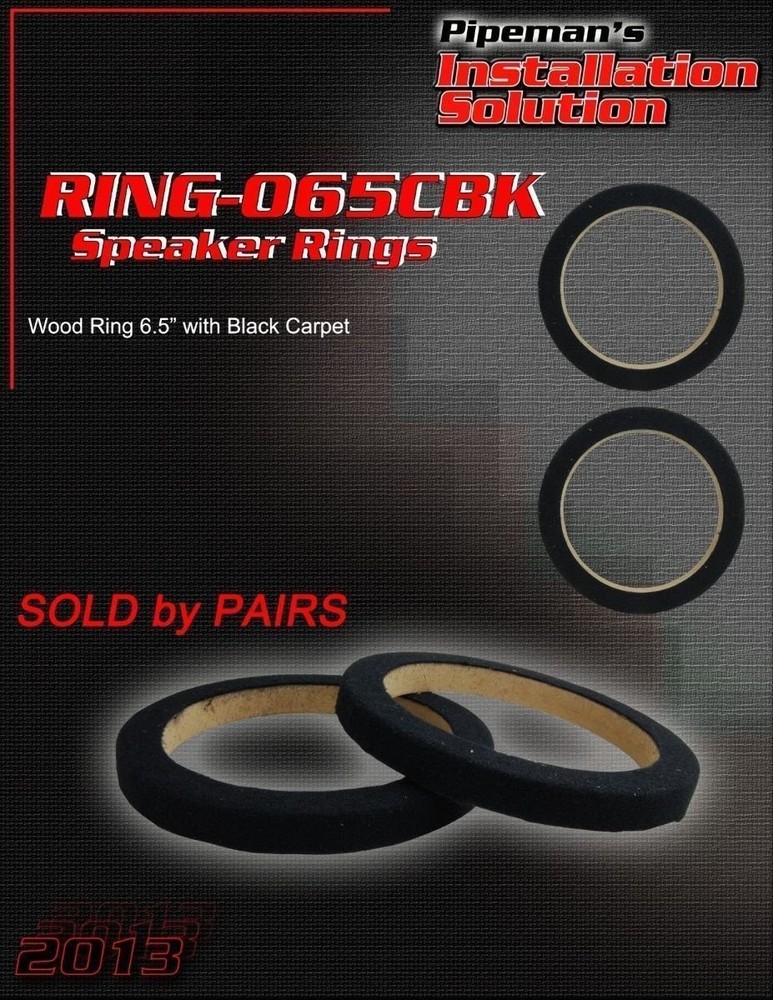 Installation Solution 1 Pair 6.5" MDF Speaker Ring (Black) RING-065CBK Speake...