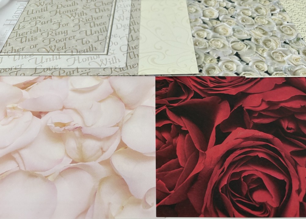 12" x 12" Scrapbook Various WEDDING, 8 Single-Sided Sheets