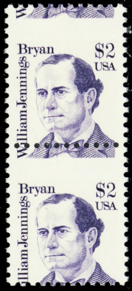 2195, Mint NH $2 Perforation Shift Freak Error Pair * Stuart Katz