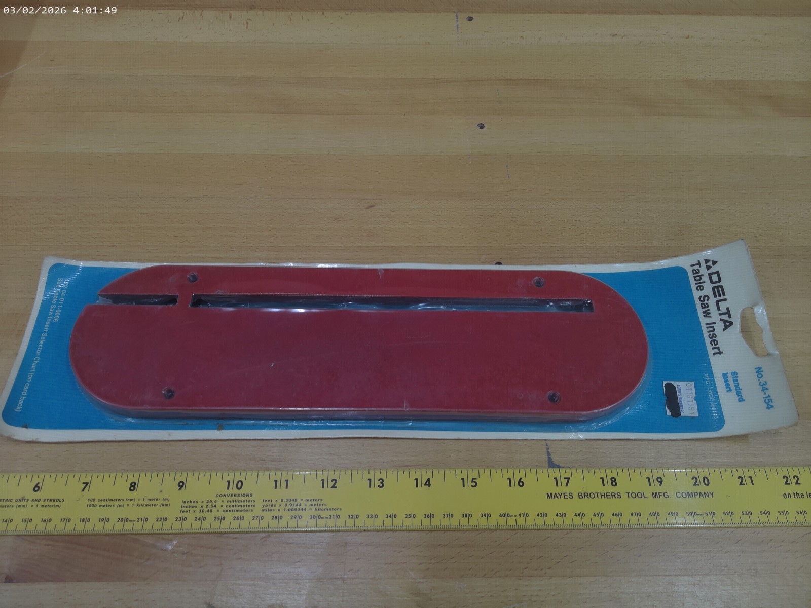 Delta 34-154 Insert for 34-761 Unisaw 34-426 10" LTA Saw 34-440 10" Contractors