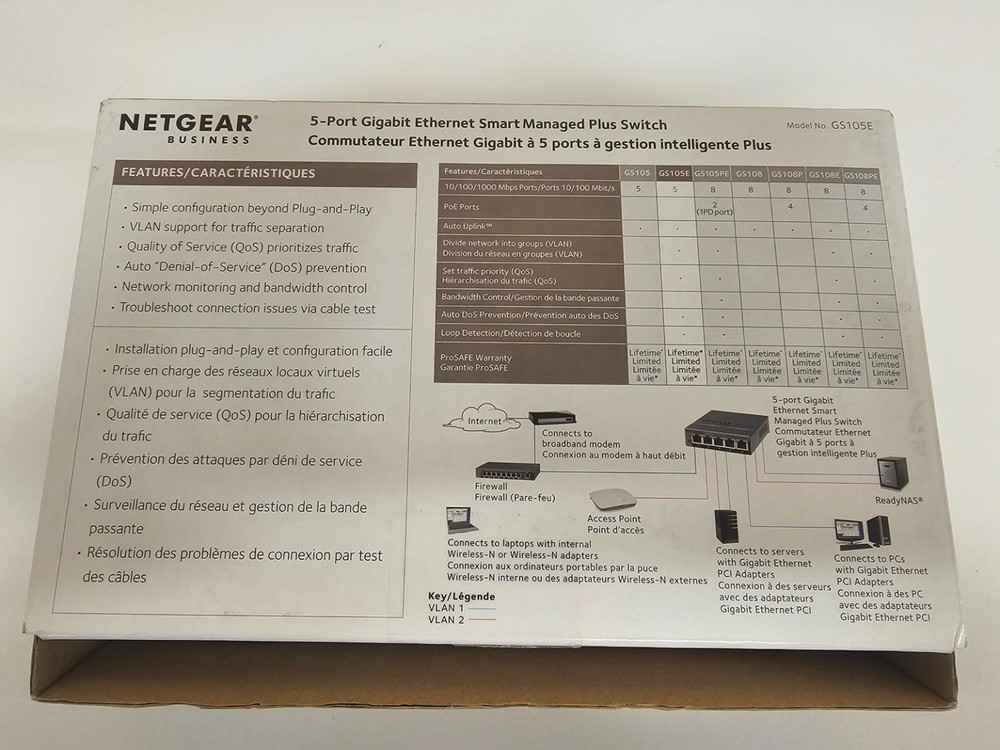NetGear ProSafe Plus GS105E 5-Ports External Ethernet Switch