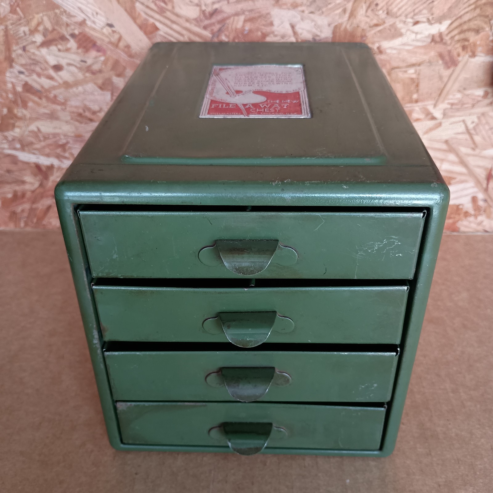 Vintage Steelmasters File-A-Way Chest Small Parts 4-Drawer Metal Cabinet