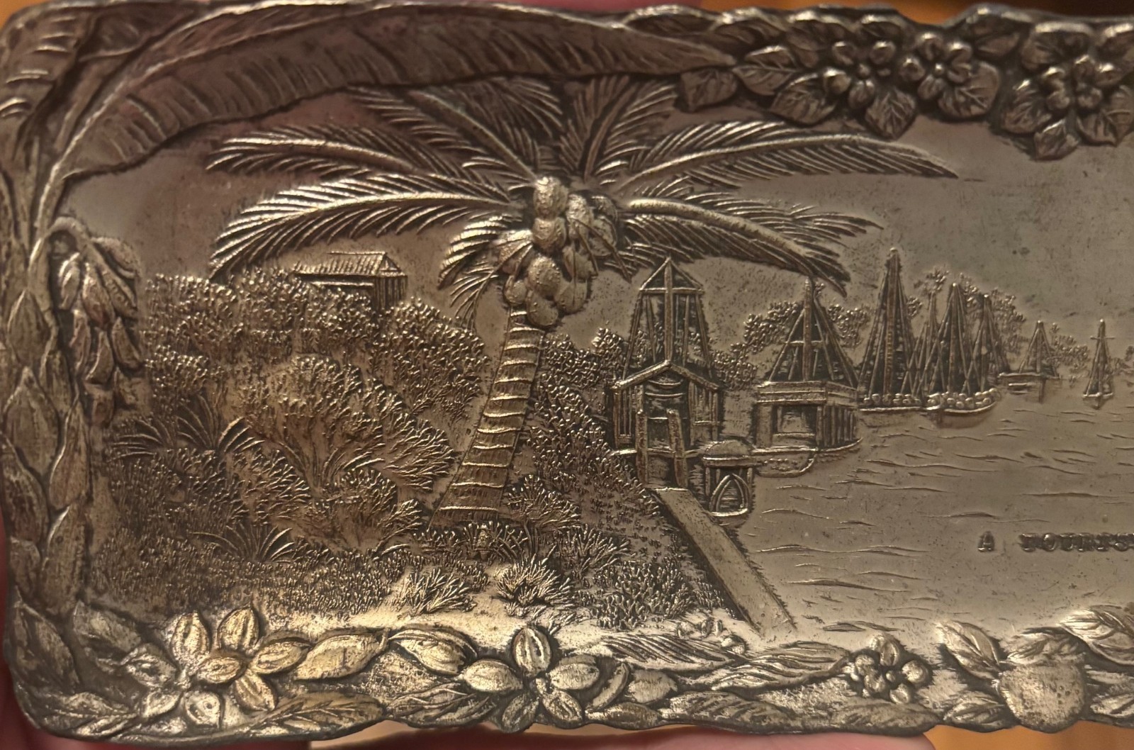 Vintage Florida "A Paradise for Tourists" Souvenir Metal Tray