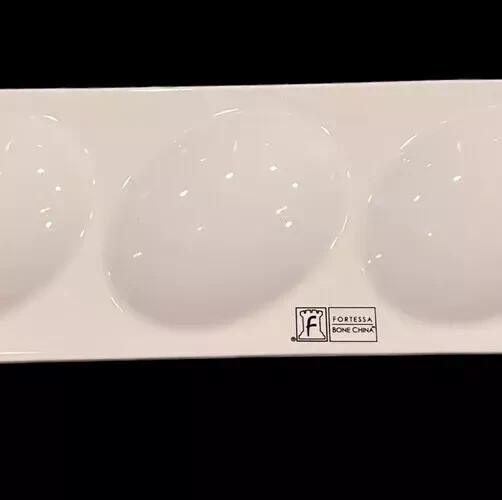 Fortessa Dinnerware 3 section Appetizer Sampler Serving Platter Bone China ~New!
