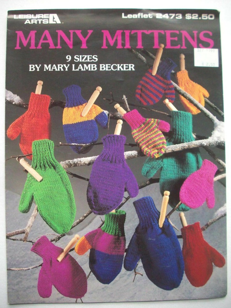 Many mittens knitting knit pattern   9 sizes