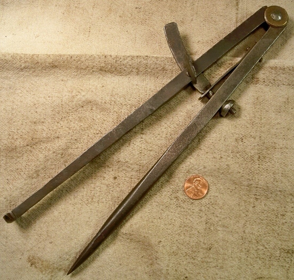 Early Hand Forged Inside Circle Wing Compass Cooper Tool ? Collectible READ