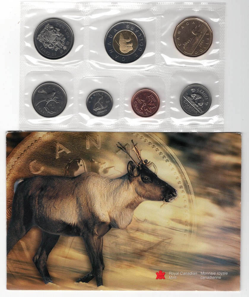 Canada Proof Like PL Coin Set 2001 UNC Envelope COA