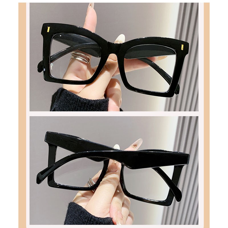 Anti Blue Light Reading Glasses Women Square Oversize Fashion Clear Lens Readers