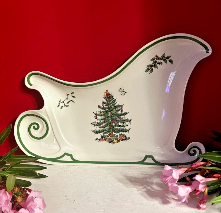 Spode Sleigh Christmas Cookie or Candy Plate