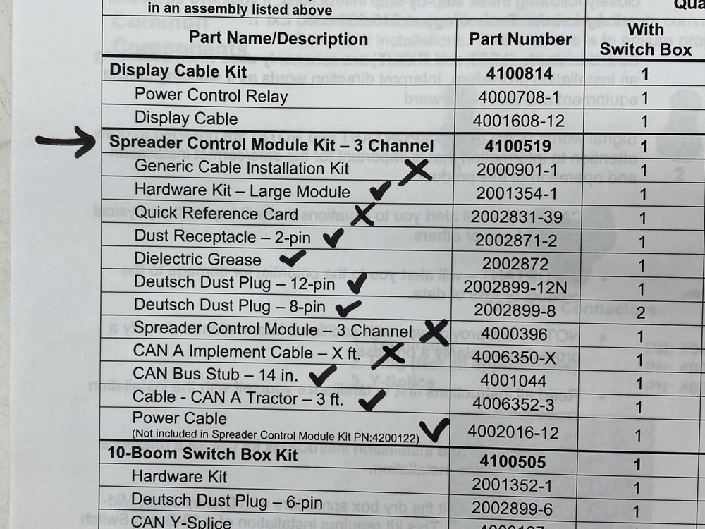 (New) Ag Leader 4100519 Spreader Control Module Installation Cables Accessories•
