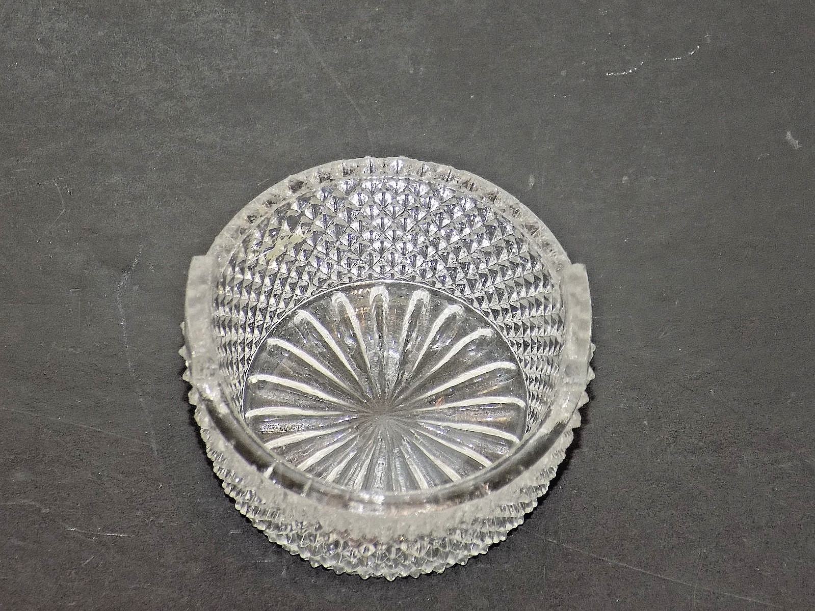 FOSTORIA GLASS DIAMOND PATTERN #515 TUB OPEN SALT CELLAR c1900