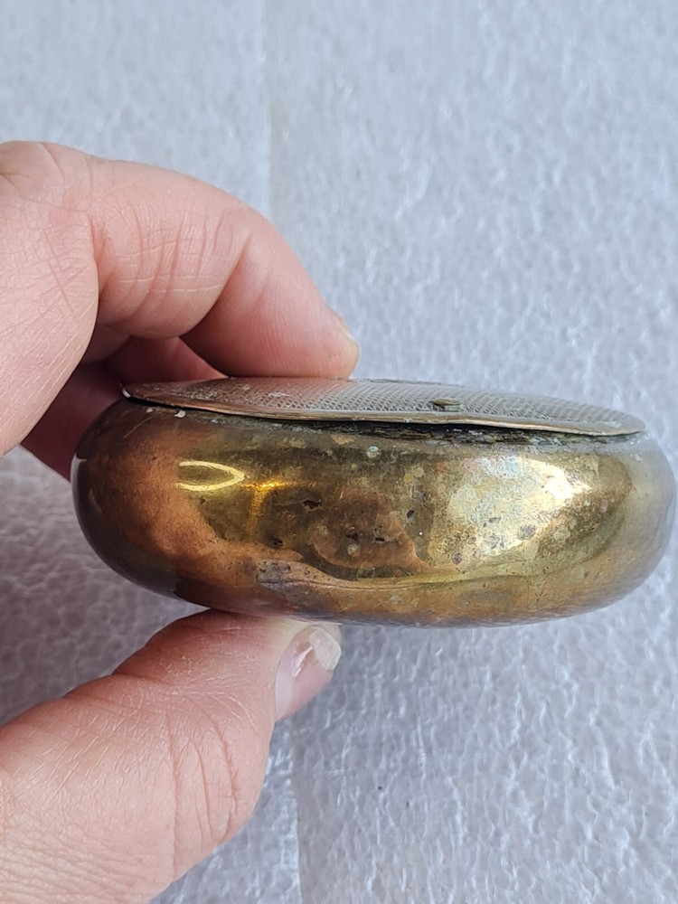 Antique Brass Miners/Snuff Tin (4)