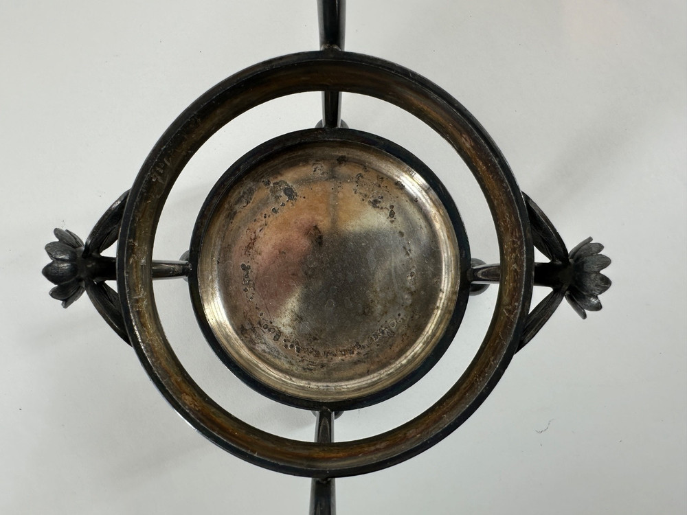 Glass Pickle Relish Sugar Fork Silver Castor Reed Barton Daisy Button EAPG