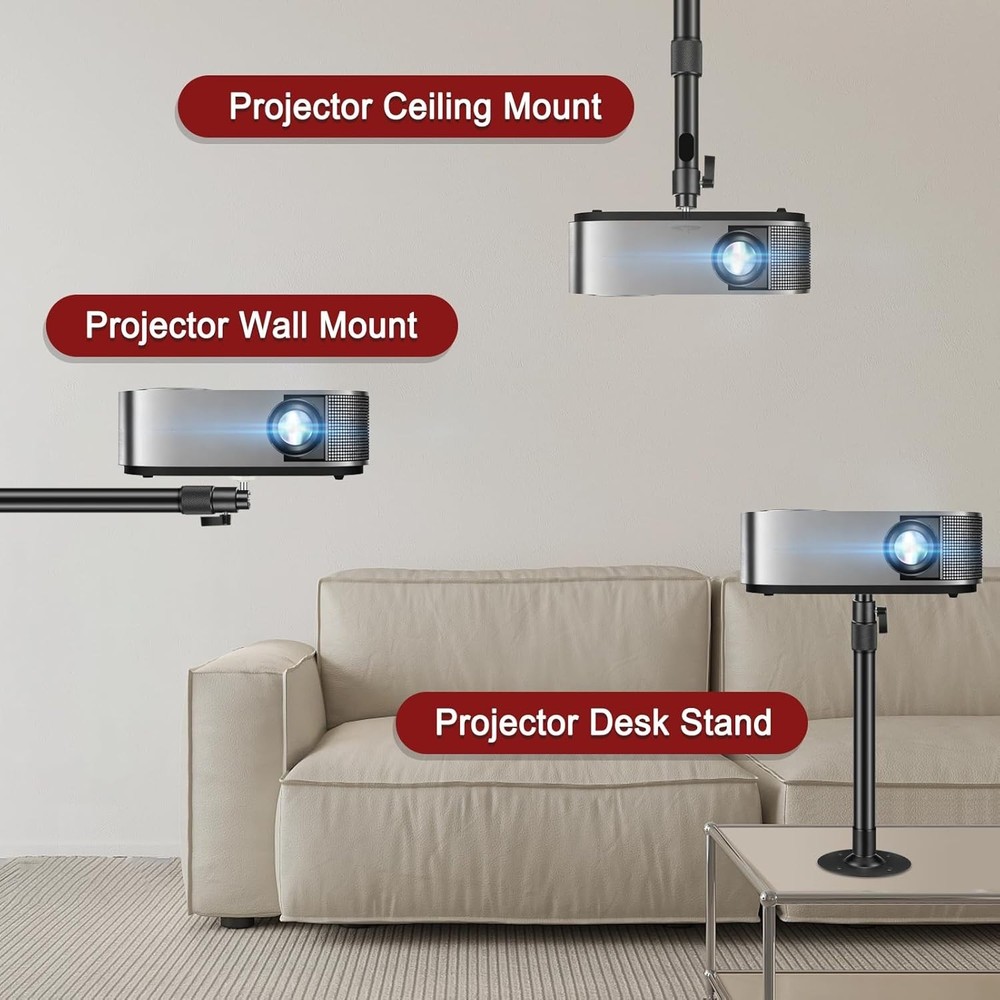Versatile Projector Mounting Solution - Ceiling/Wall with 360° Swivel Adjustment