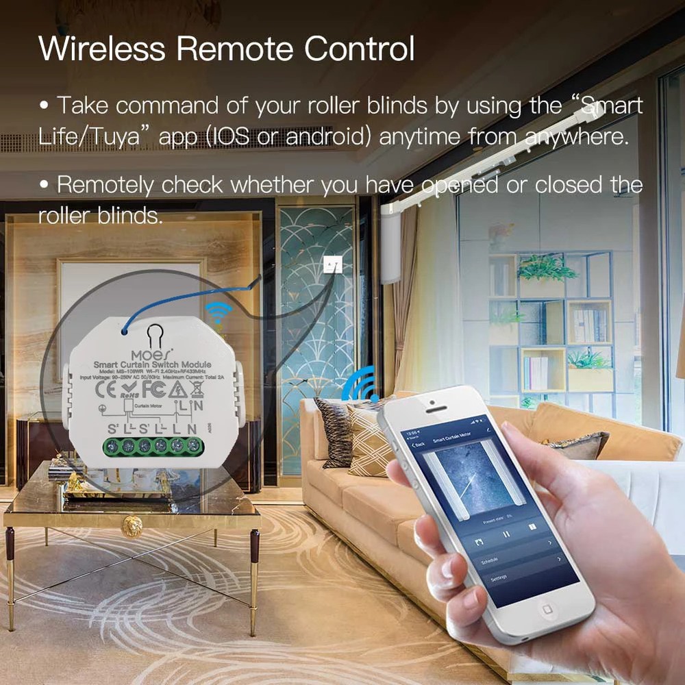 WiFi Smart Curtain Switch Graffiti APP Control RF Radio Frequency Remote Control