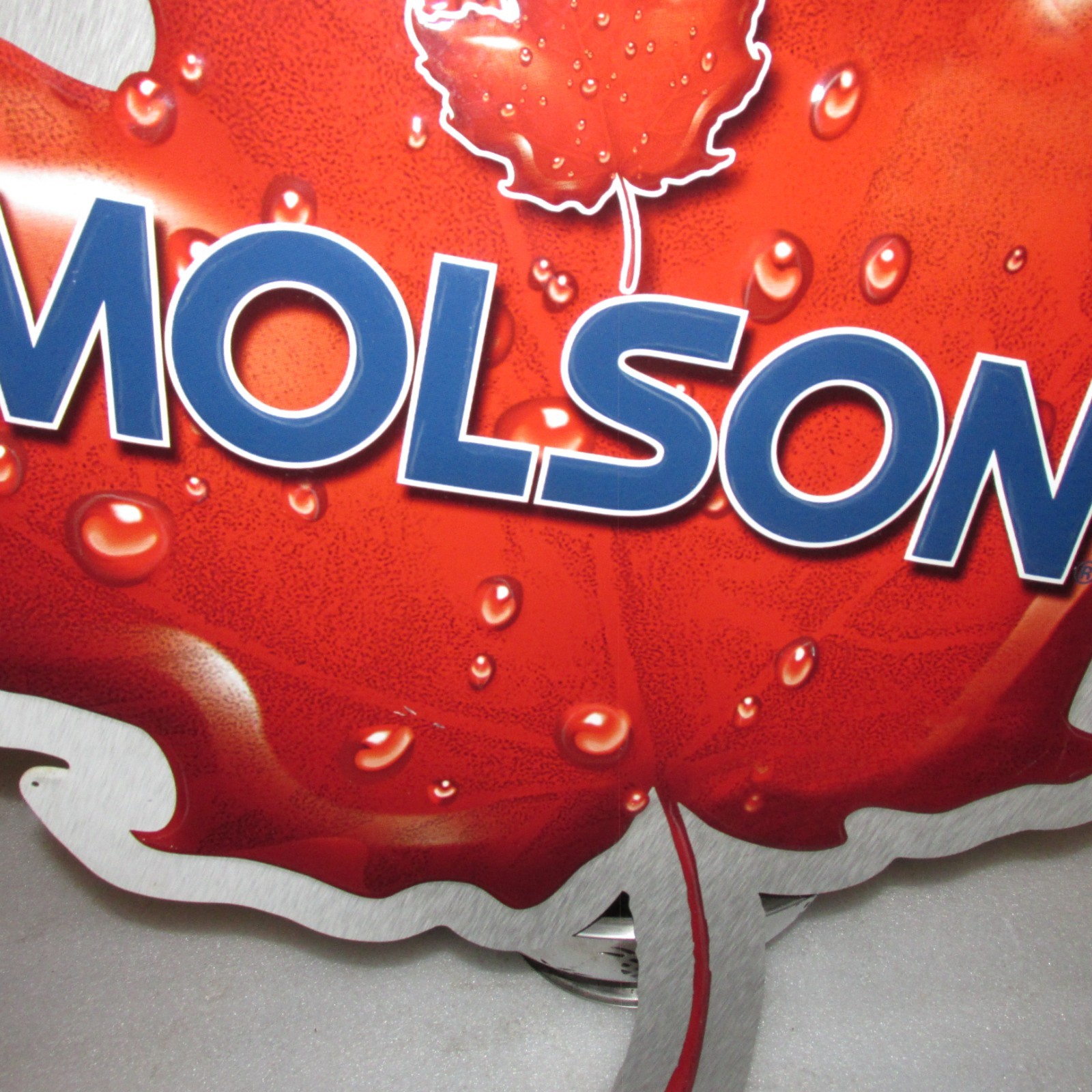 Molson Beer Sign Maple leaf Large 33x25 tin SO NICE, RARE