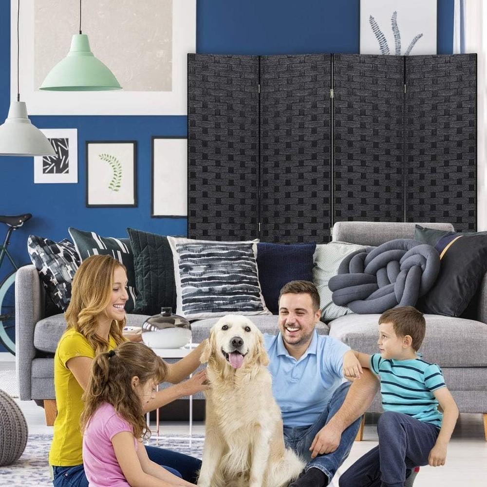 Lightweight Wooden Room Divider - Versatile 4-Panel Indoor Partition Screen