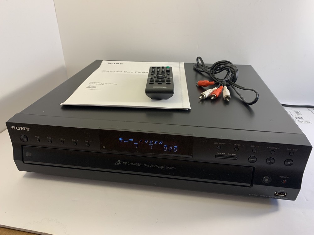 Sony CDP-CE500 5-Disc CD Changer Player with USB Playback & Recording Remote