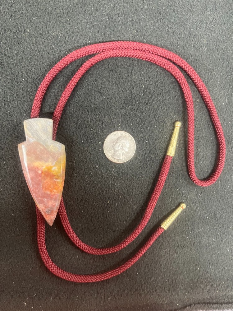 Ohio Flint Arrowhead shape Bolo Tie Western Zebra pattern