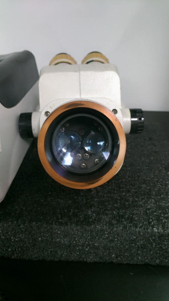 SCIENSCOPE IL-FOI-150 Fiber Optic Illuminator w Light Source Ring and Microscope