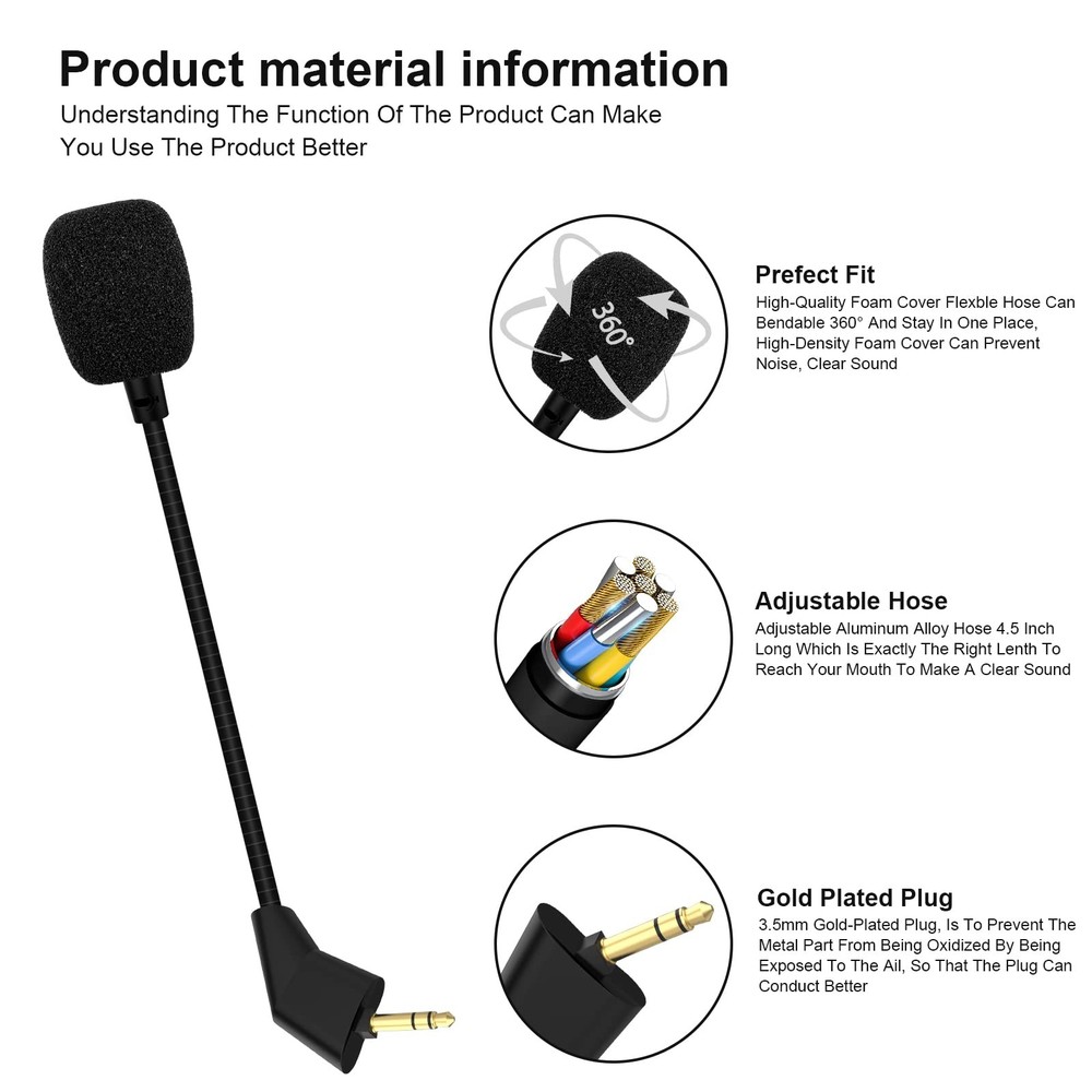 Replacement Cloud 2 Mic Boom for 1st Version Kingston HyperX Cloud Core Cloud...