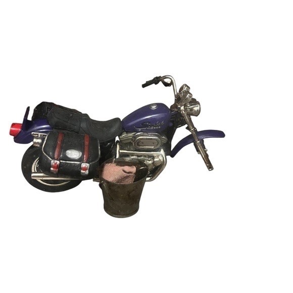 Vintage Motorcycle Garage Shop Diorama Shadow Box.