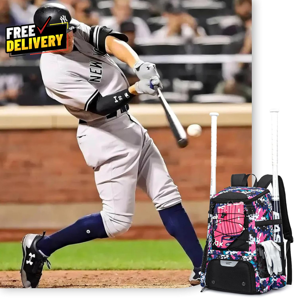 40L Baseball & Softball Backpack Large Capacity Bat Bag with Shoe Compartment…