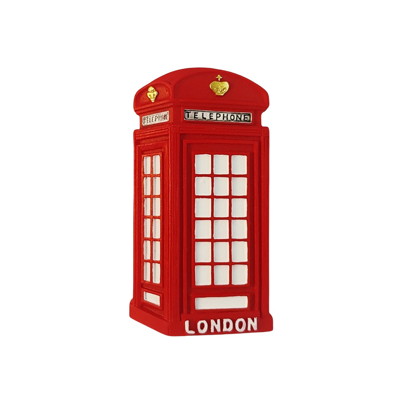 Telephone Booth London England Tourist Travel Souvenir 3D Resin Fridge Magnet