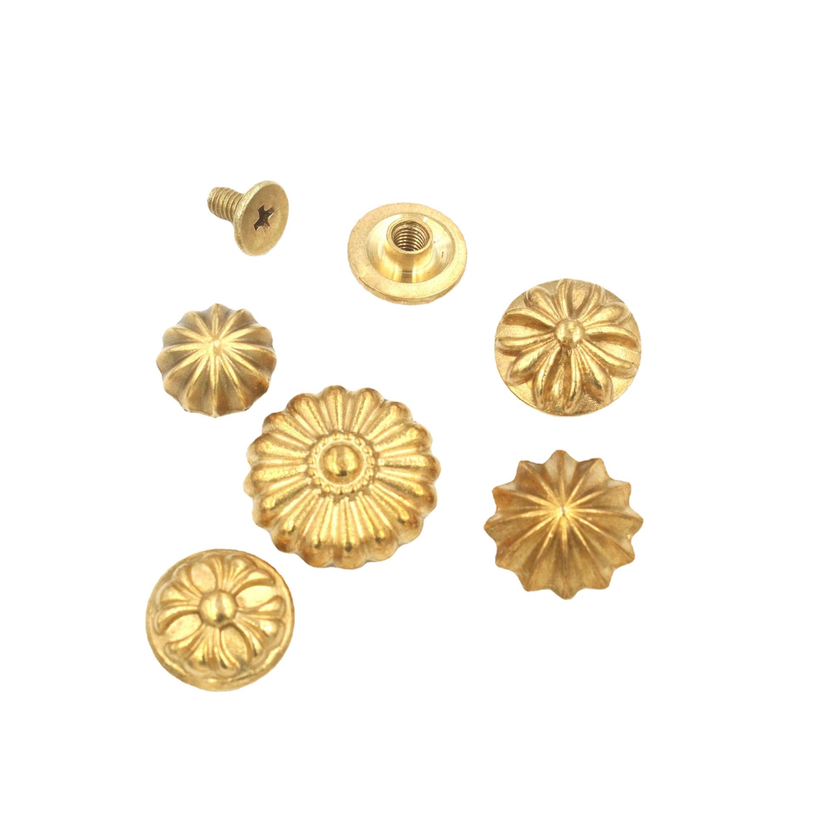 Solid Brass Leather Craft Rivet Stud Punk Screw Back Wallet bag Conchos Decor