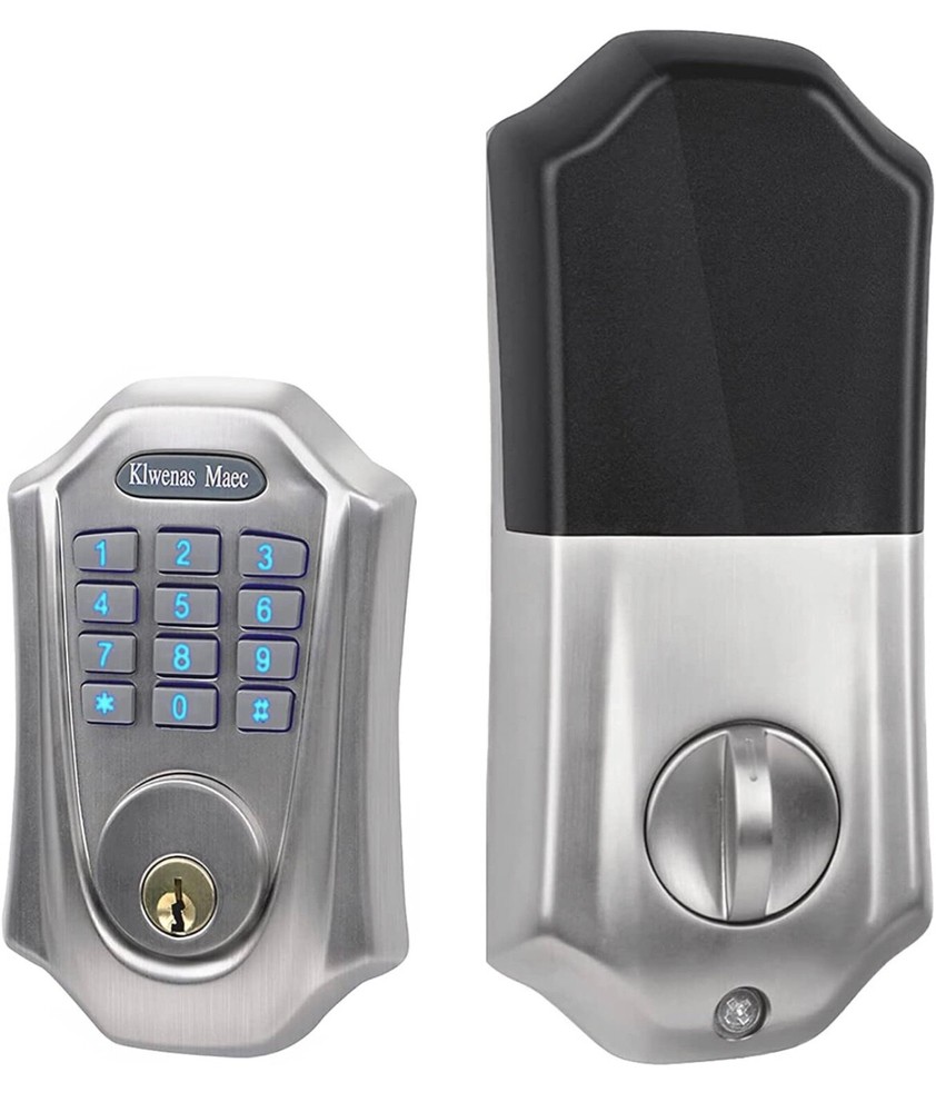 KlwenasMaec Smart Deadbolt Lock, Electronic Bluetooth Digital Keypad Lock