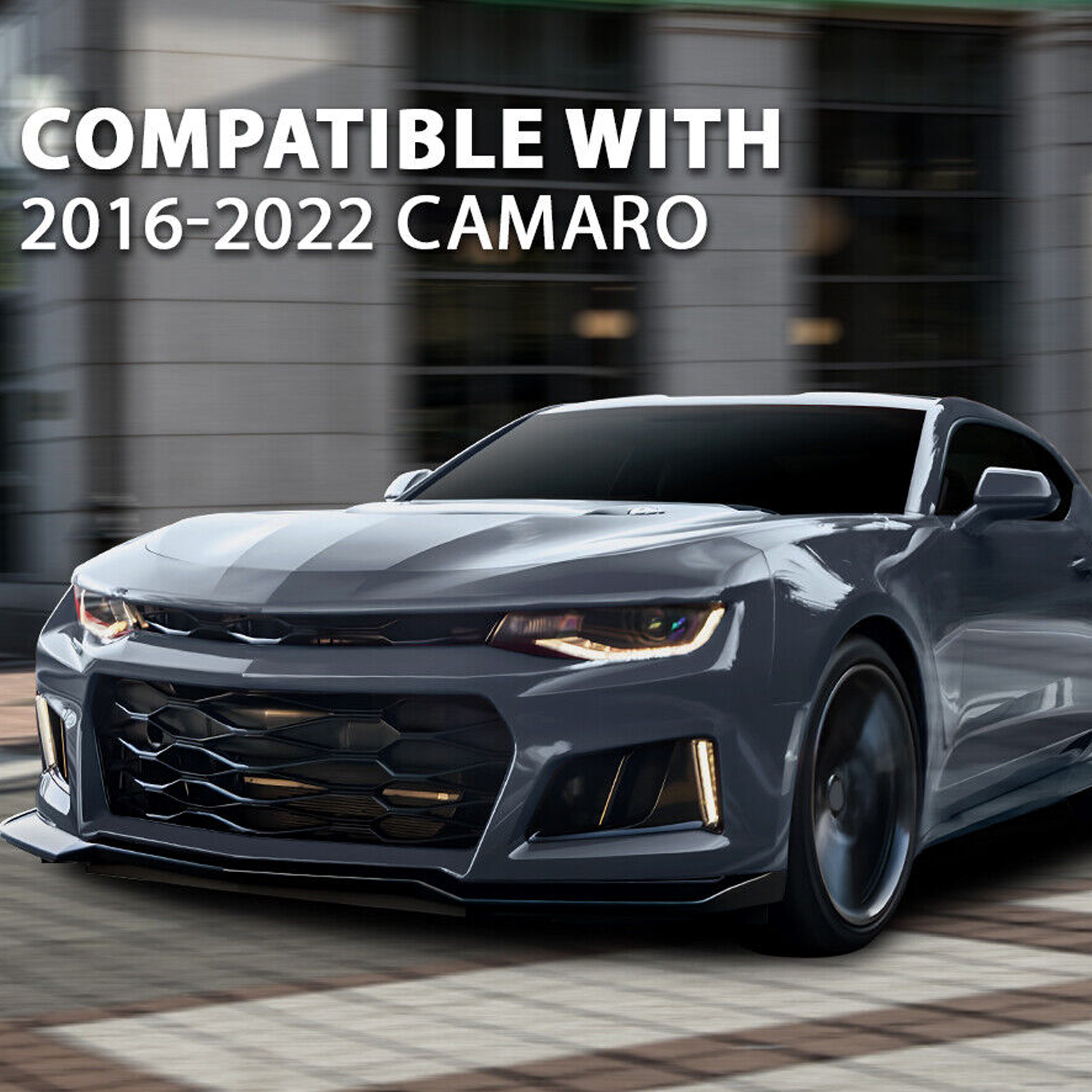 Fits For 16-22 Chevy Camaro 1LE Style Gloss Black Front Bumper Lip Splitter ABS