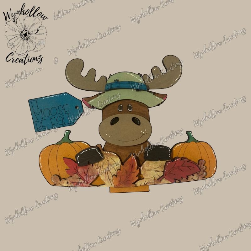 Fall Moose Interchangeable Basket Insert
