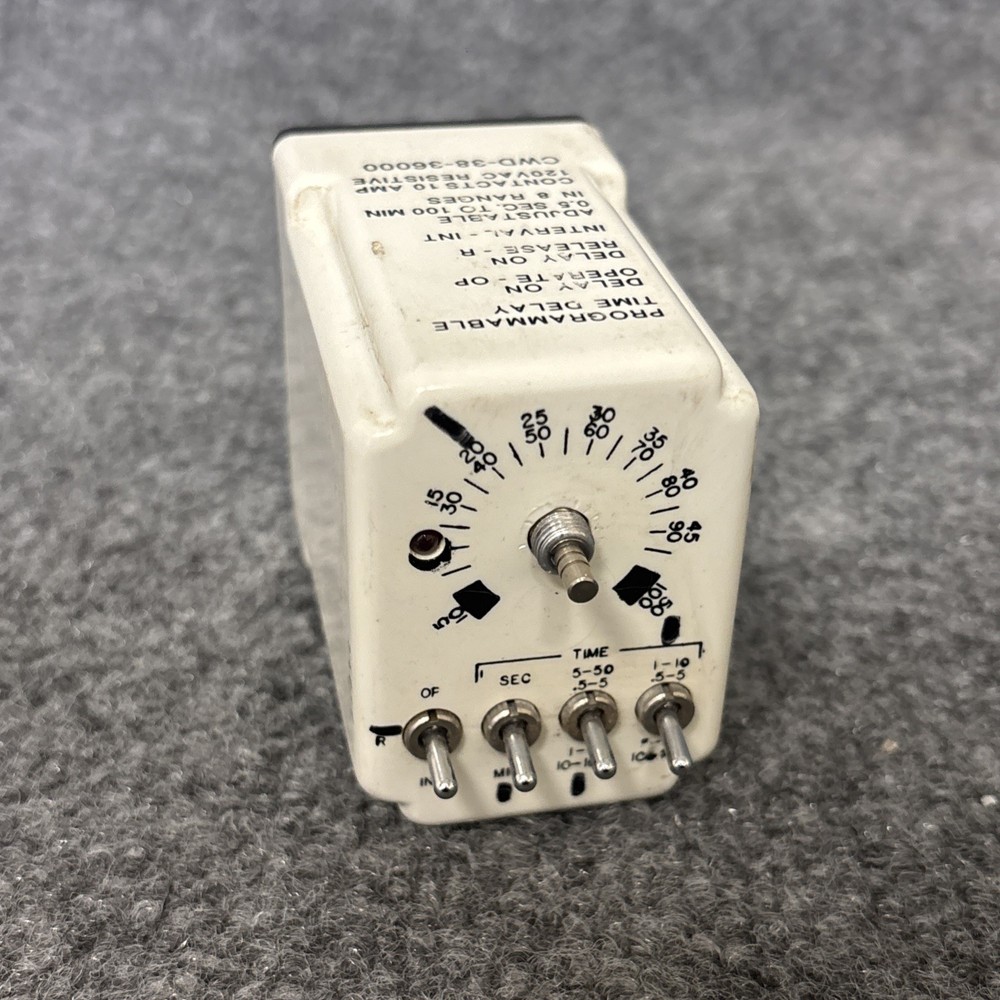 Potter & Brumfield CWD-38-36000 24VDC Programmable Time Delay *Missing Knob*