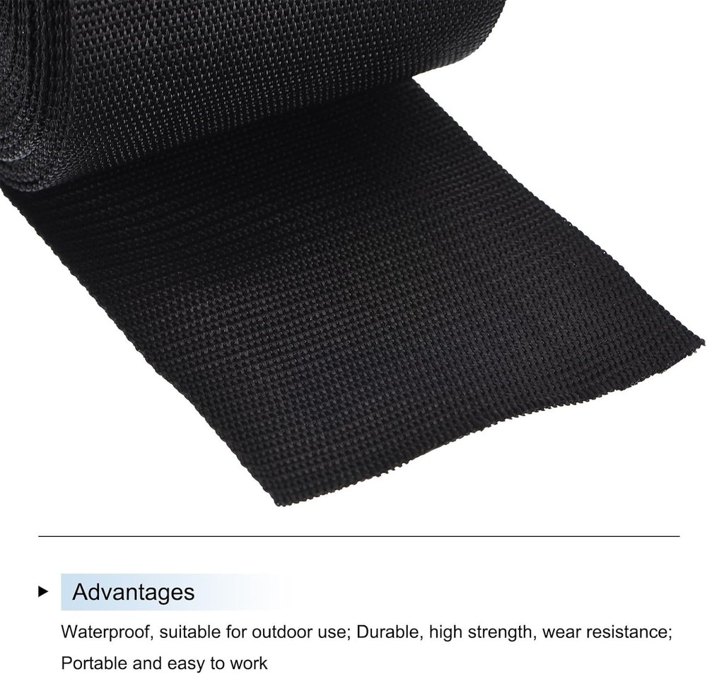 Lightweight Polypropylene Webbing Strap 3" 10 Yard Backpack Strapping Band Bl...