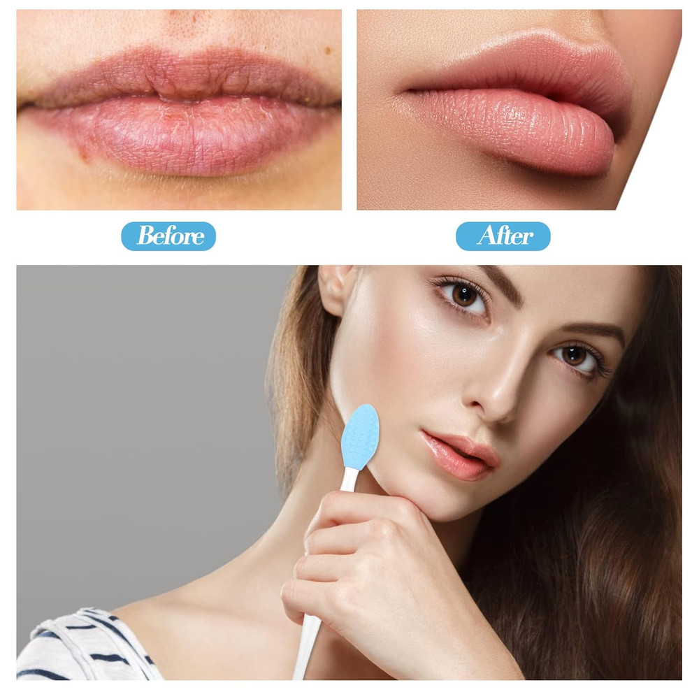 Silicone Face Scrubber Set with Exfoliating Brush and Lip Scrub Tools