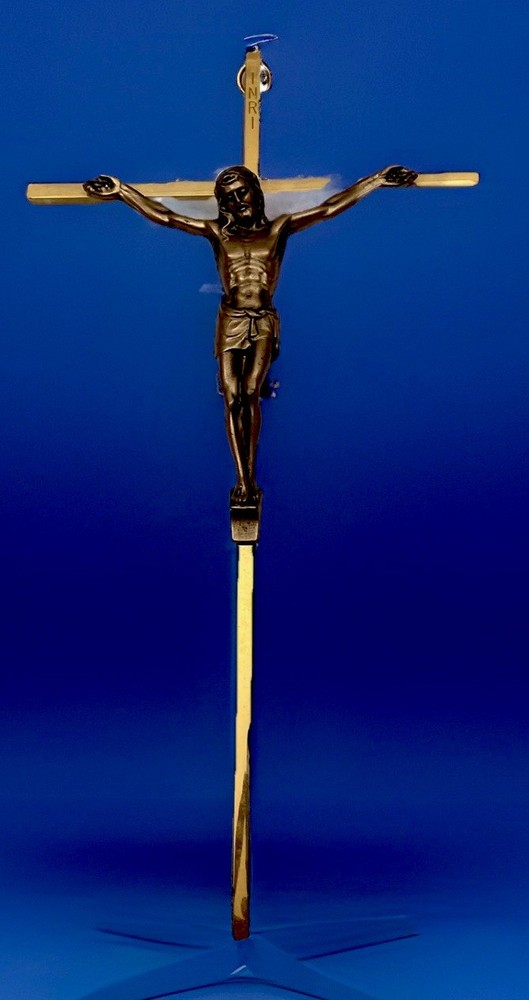 Catholic Gold Tone 10 Inch Wall Hanger Crucifix